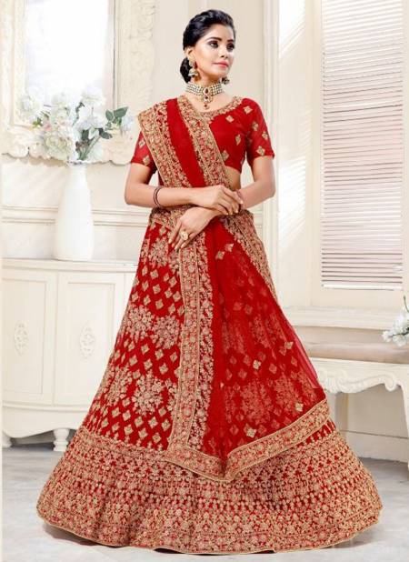 Red Colour ANJANI ART MOR PANKH 1 New Fancy Designer Festive Wear Latest Lahenga Choli Collection 1052